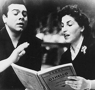 With Licia Albanese, November 1955